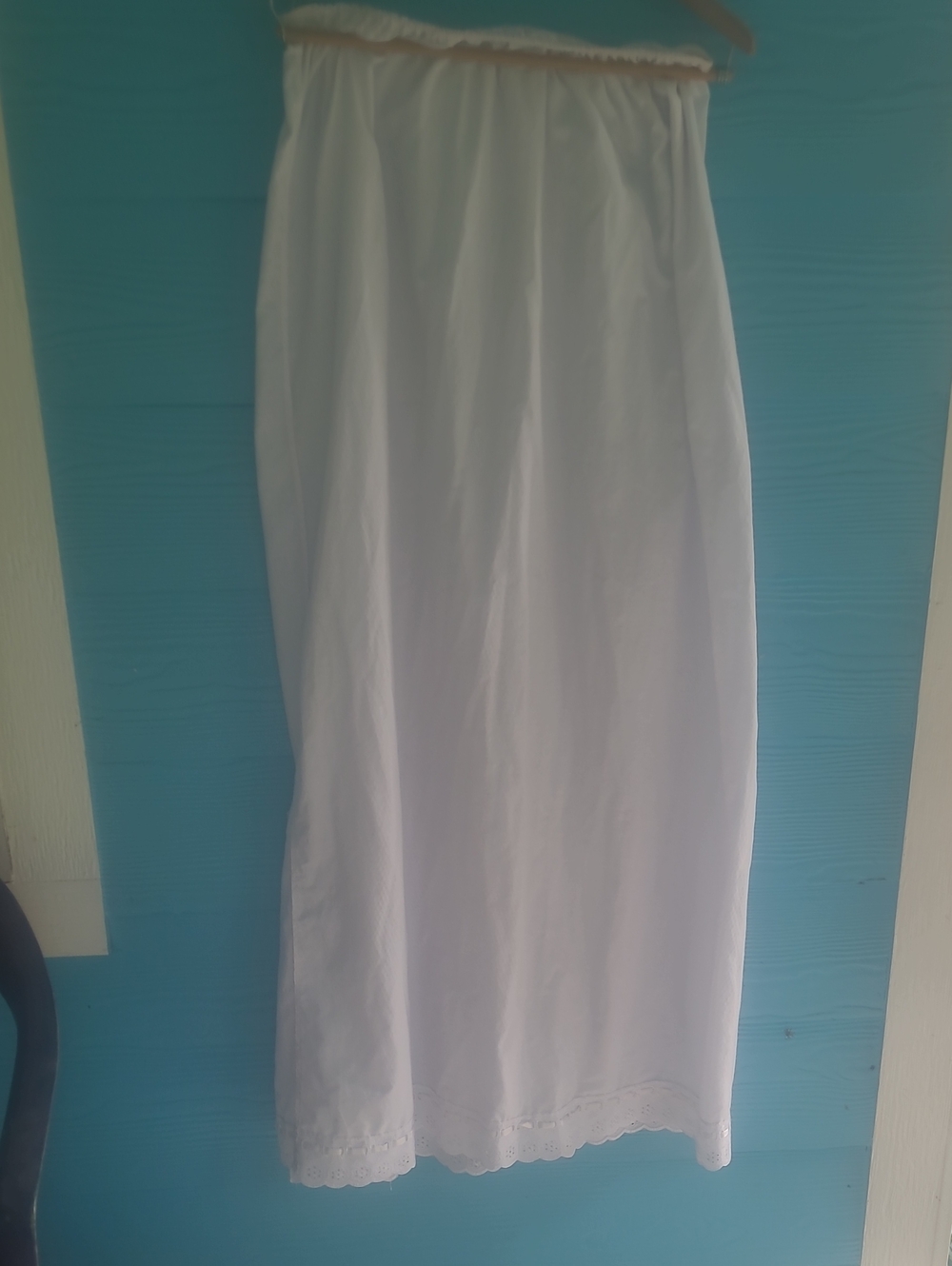 Classic White Maxi Slip Skirt with Elastic Waist